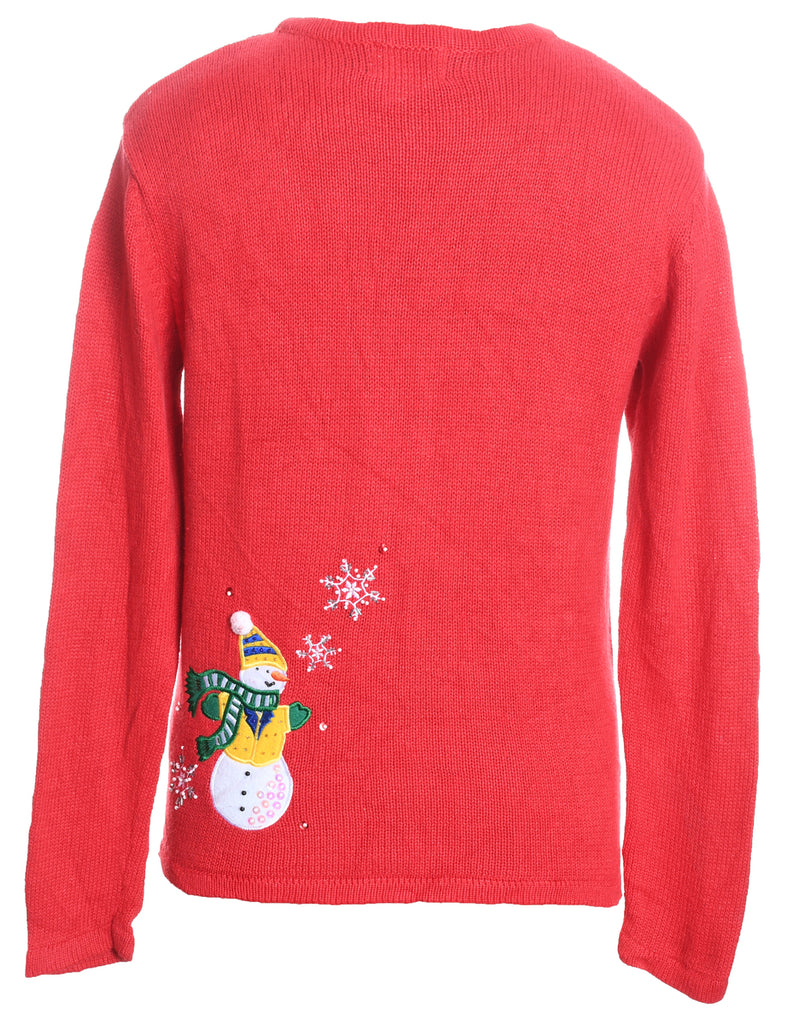 Snowman Christmas Cardigan - M