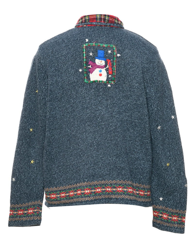 Snowman Christmas Cardigan - M