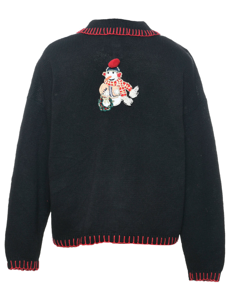 Snowman Christmas Cardigan - XL