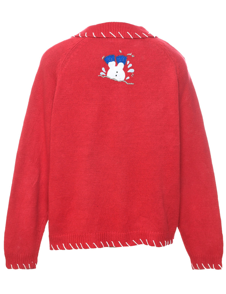 Snowman Christmas Cardigan - M