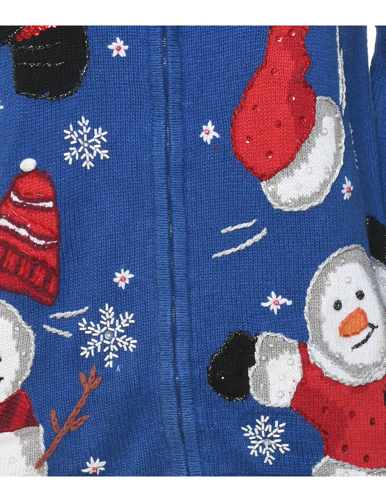 Snowman Christmas Cardigan - S