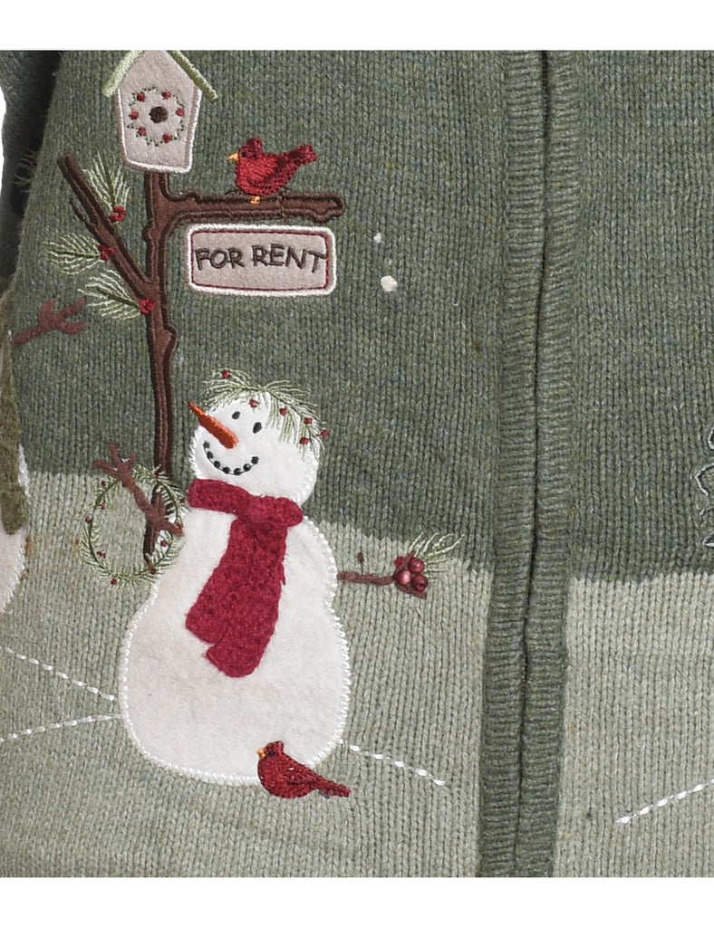 Snowman Christmas Cardigan - M