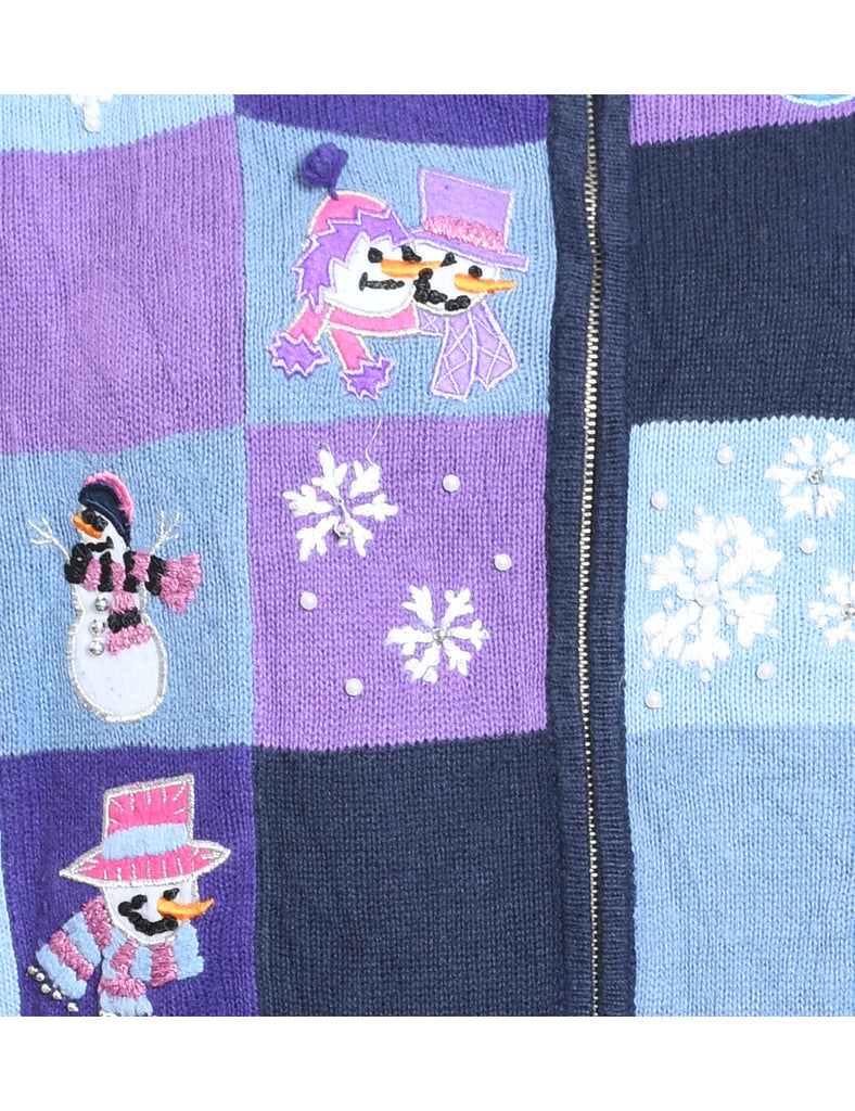 Snowman Christmas Cardigan - XL