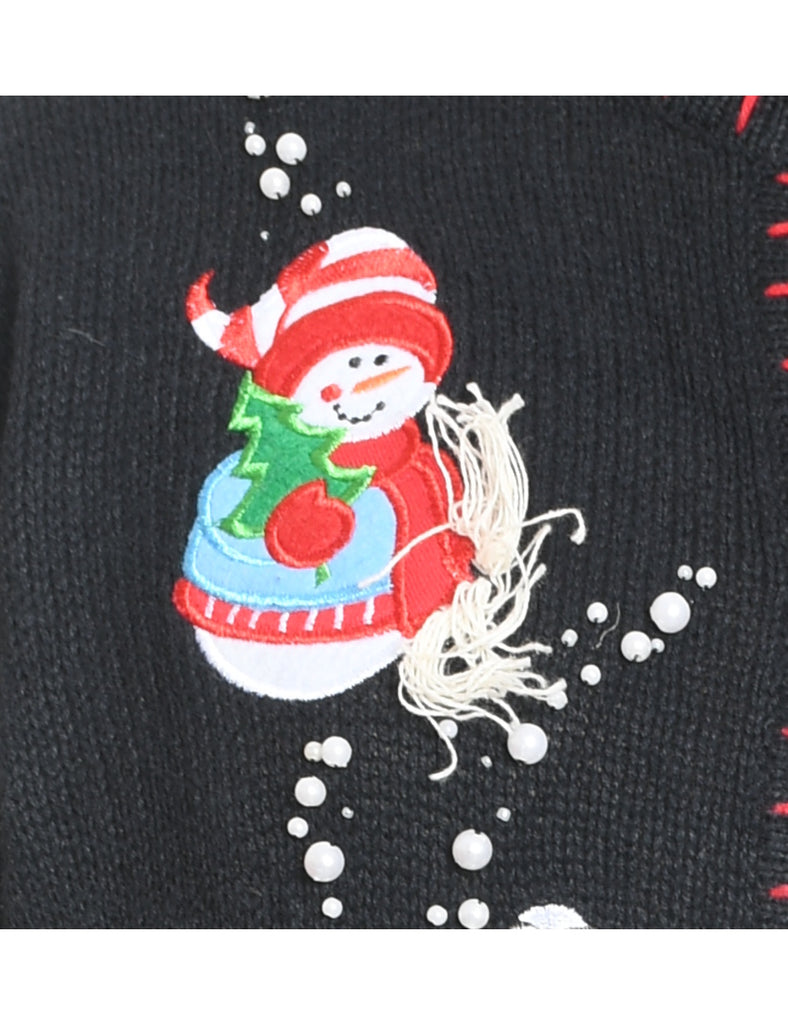 Snowman Christmas Cardigan - M