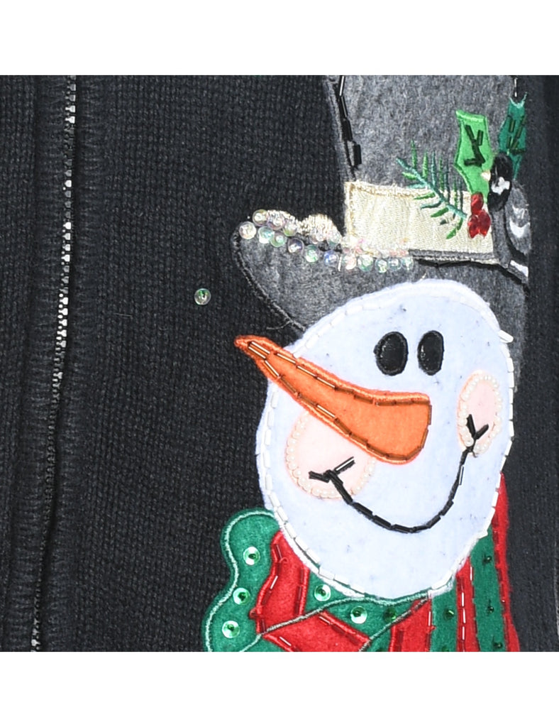 Snowman Christmas Cardigan - S