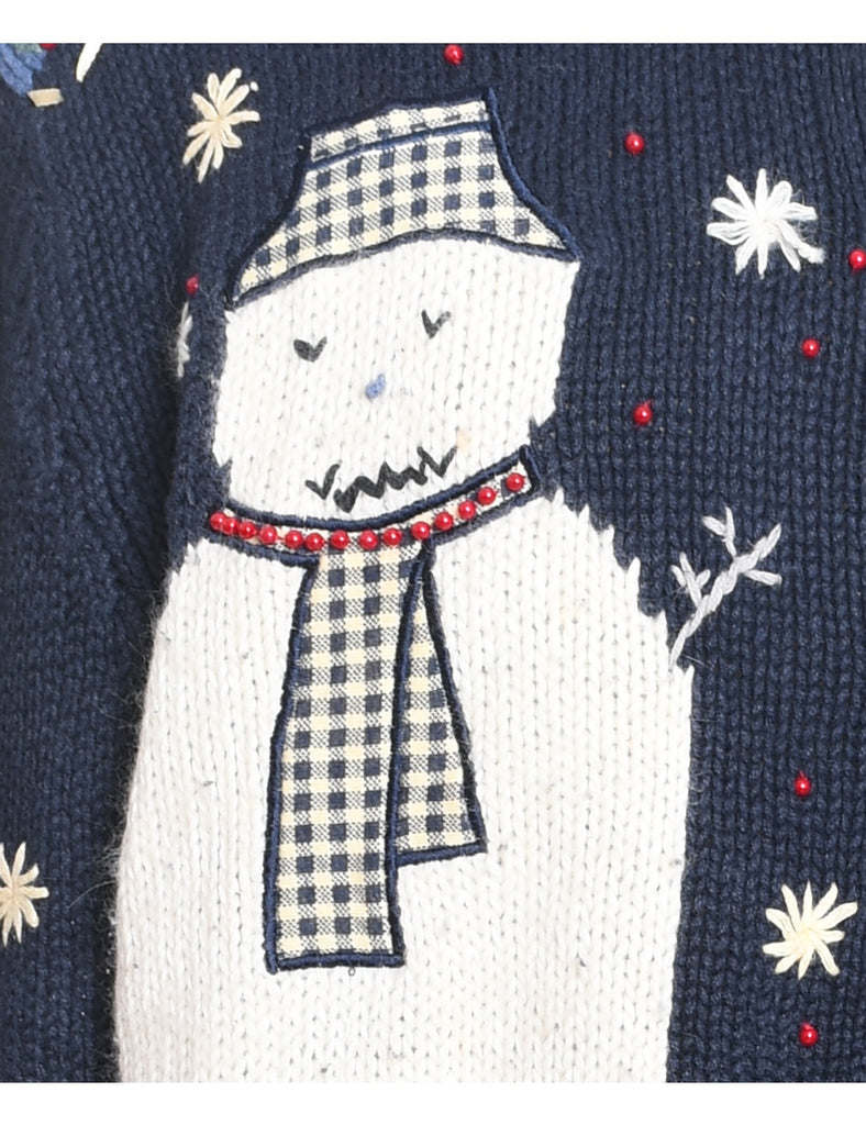 Snowman Christmas Cardigan - M