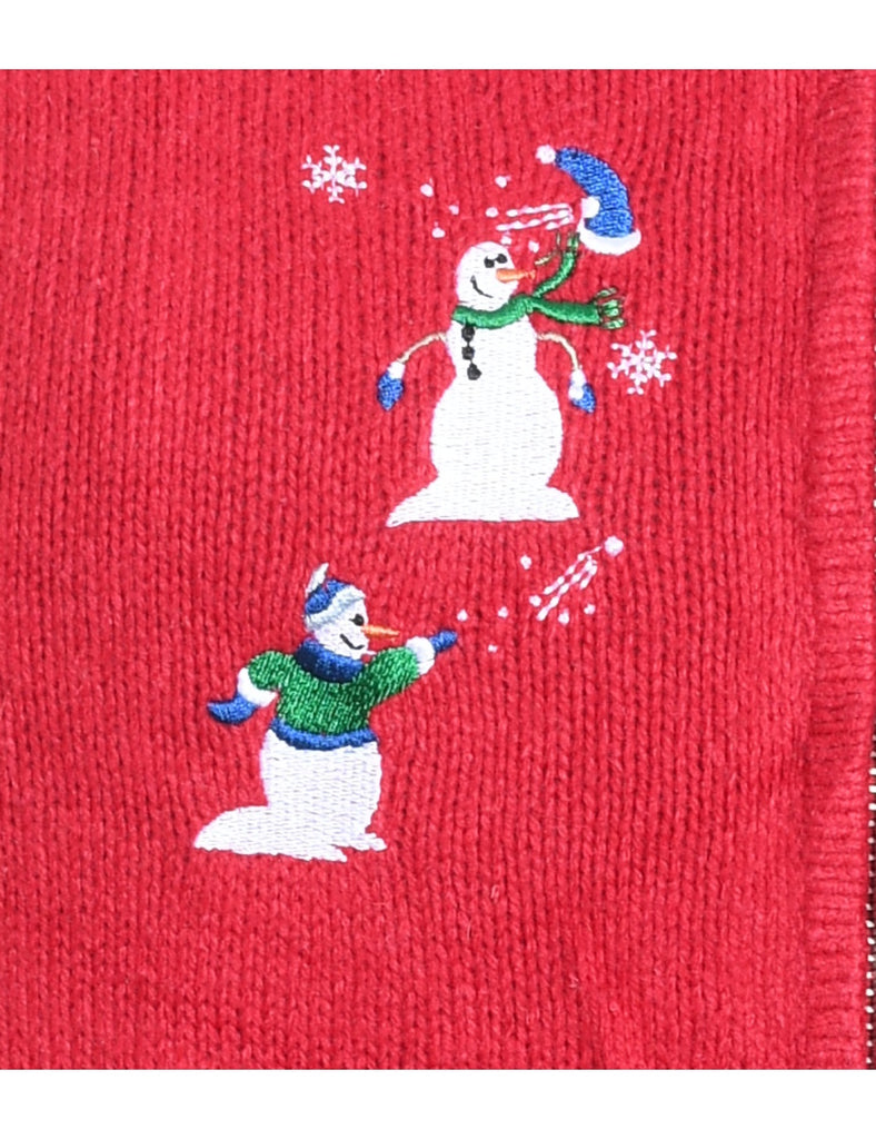 Snowman Christmas Cardigan - S