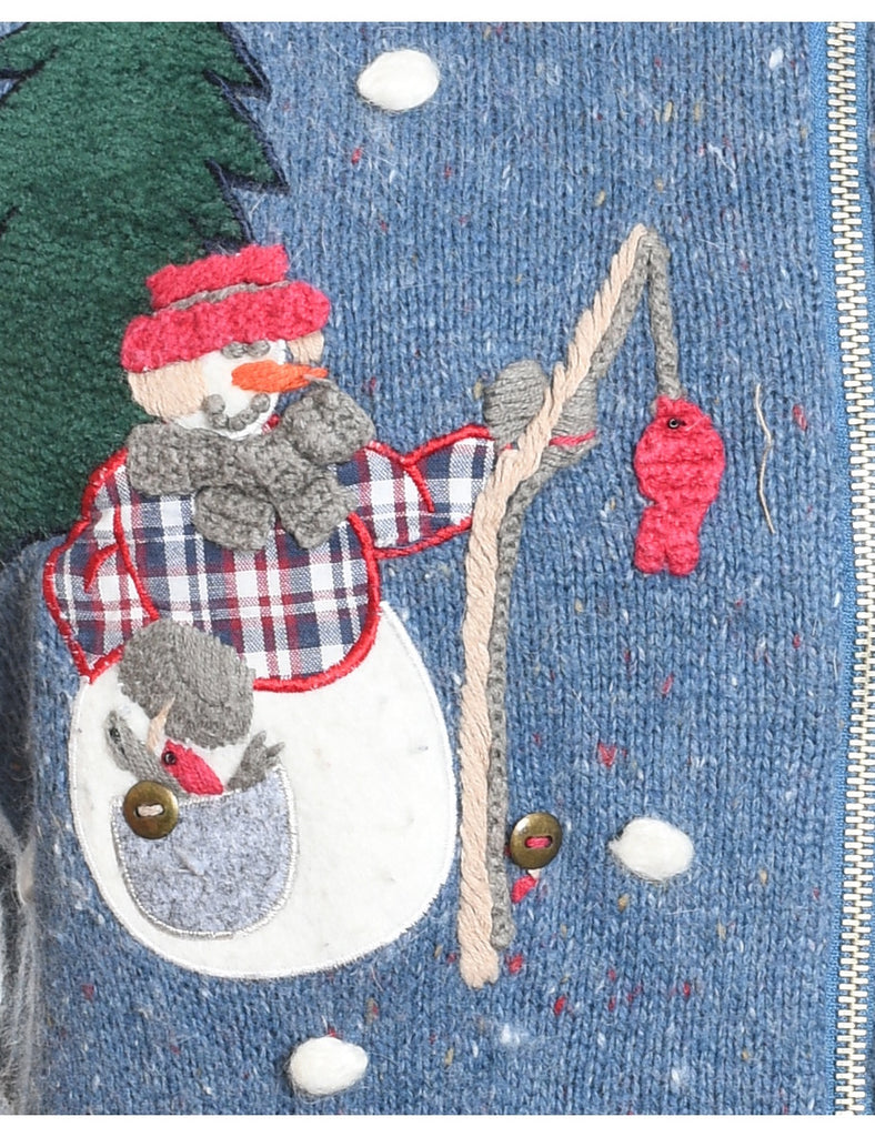 Snowman Christmas Cardigan - M