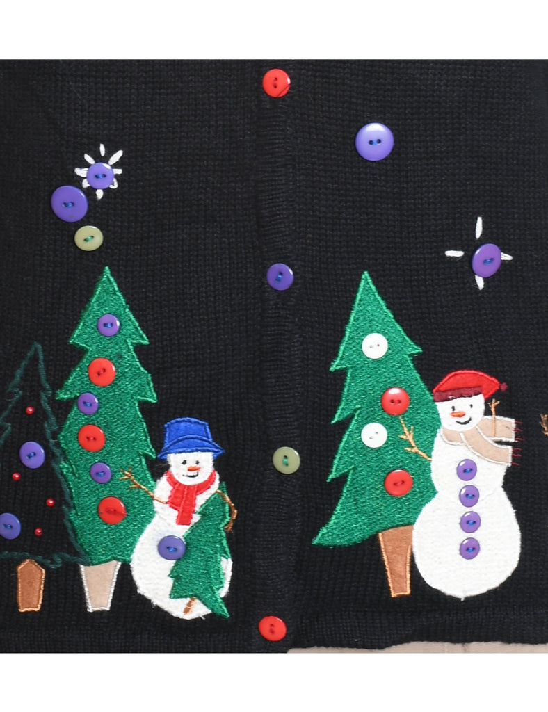 Snowman Christmas Cardigan - S