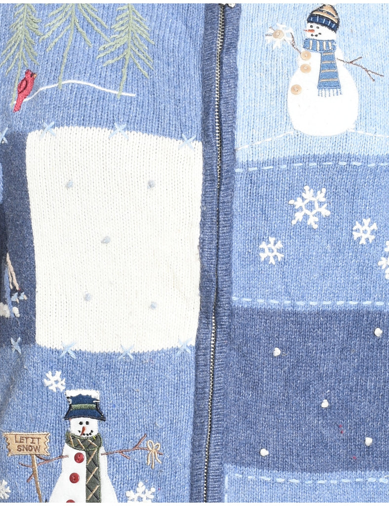 Snowman Christmas Cardigan - M