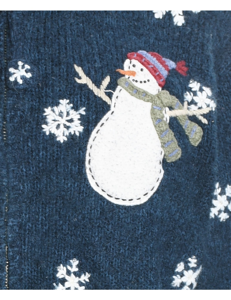 Snowman Christmas Cardigan - S