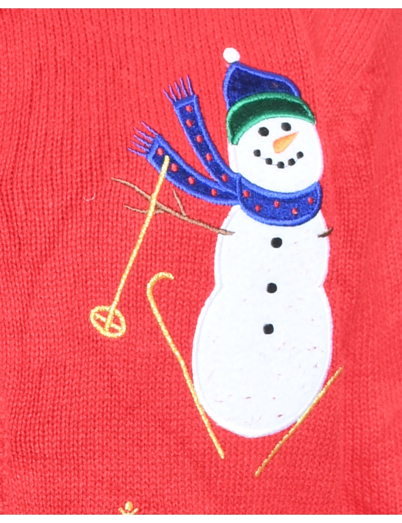 Snowman Christmas Cardigan - M