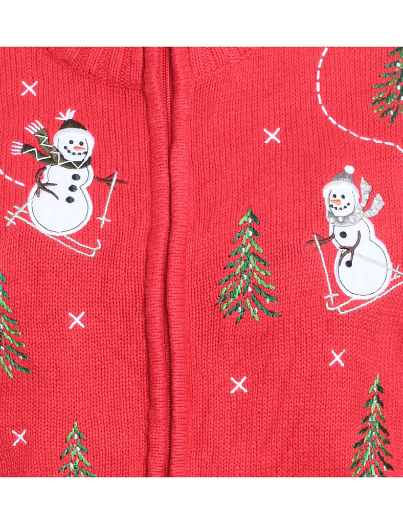 Snowman Christmas Cardigan - M