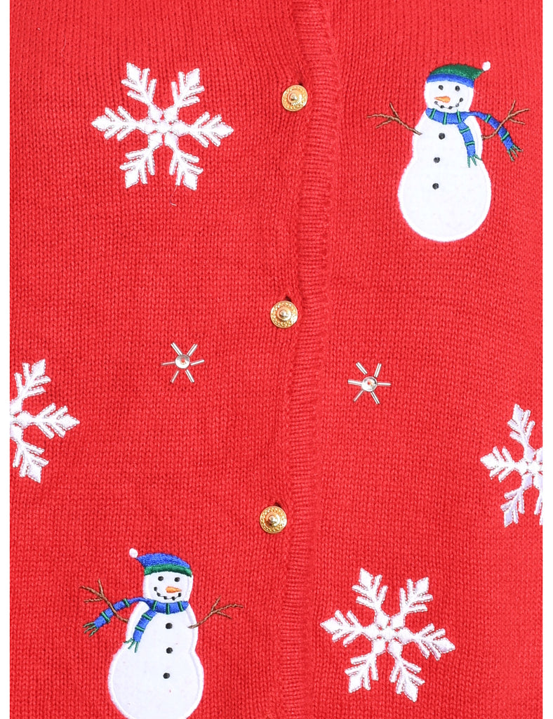 Snowman Christmas Cardigan - M