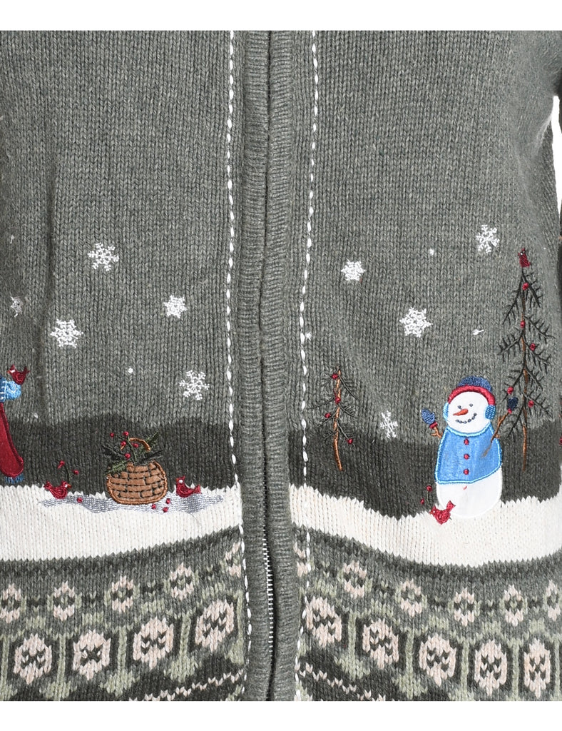 Snowman Christmas Cardigan - S