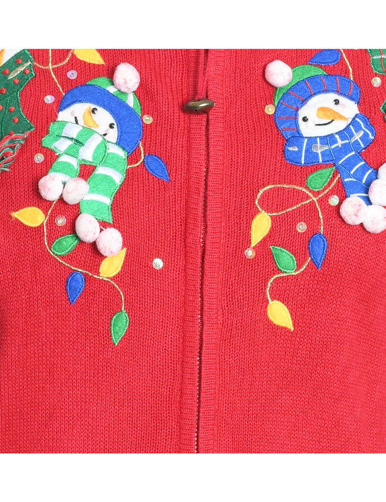 Snowman Christmas Cardigan - S