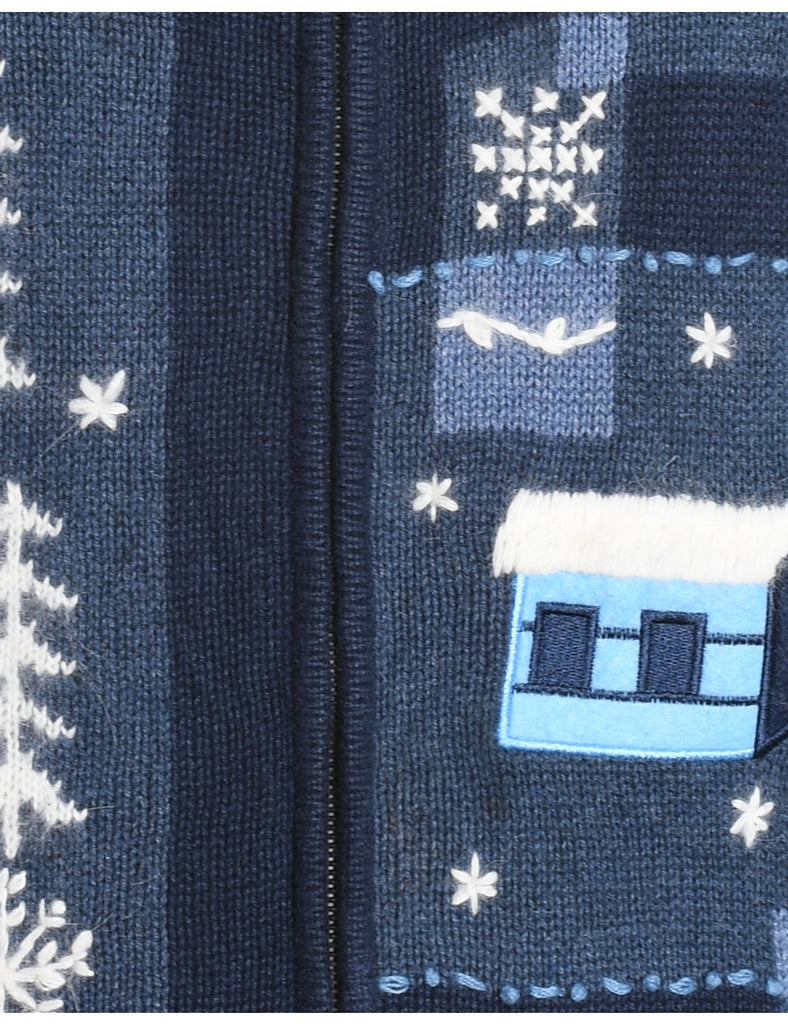 Snowman Christmas Cardigan - L