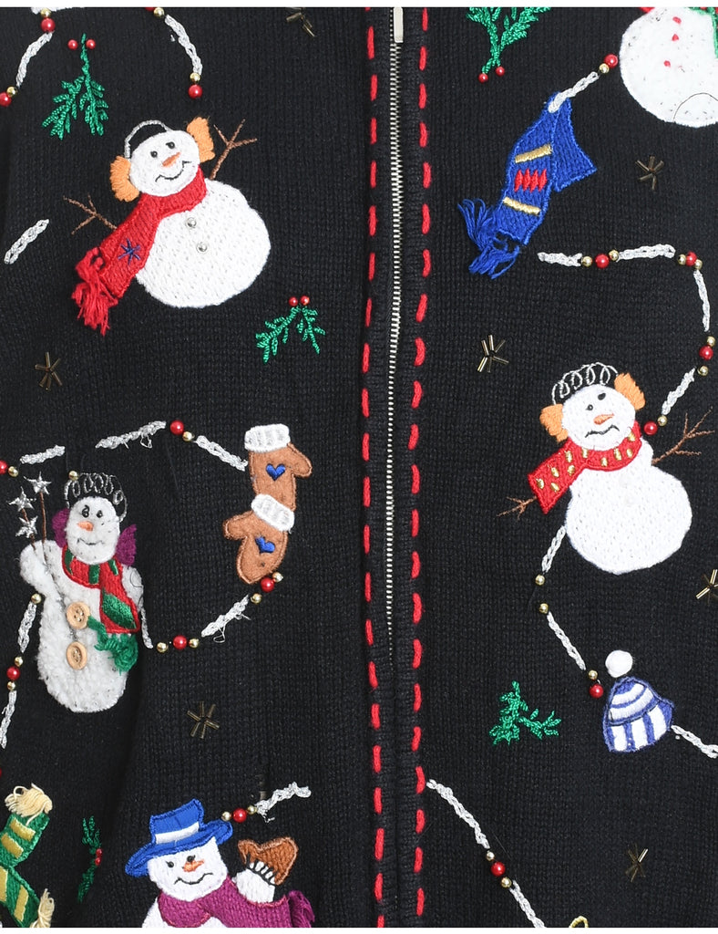 Snowman Christmas Cardigan - S