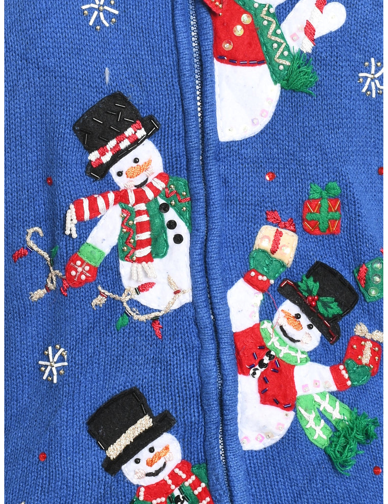 Snowman Christmas Cardigan - M