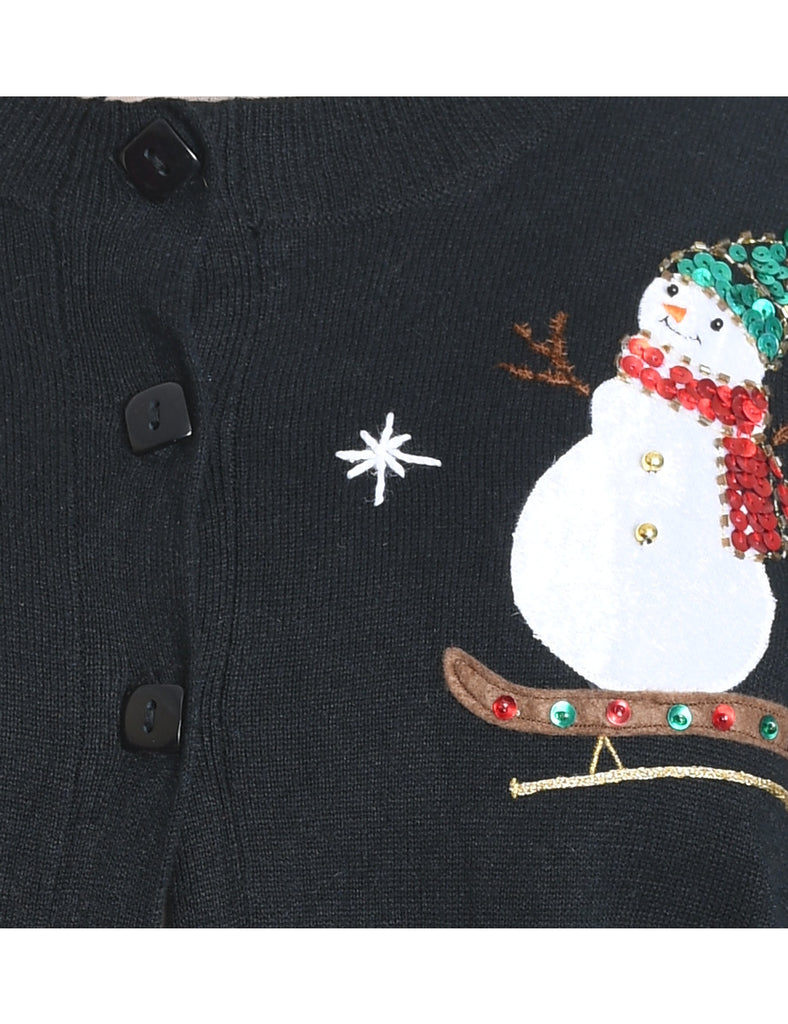 Snowman Christmas Cardigan - M