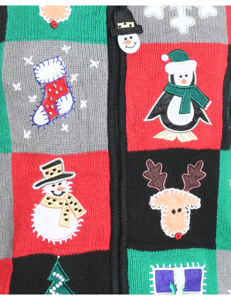 Snowman Christmas Cardigan - S