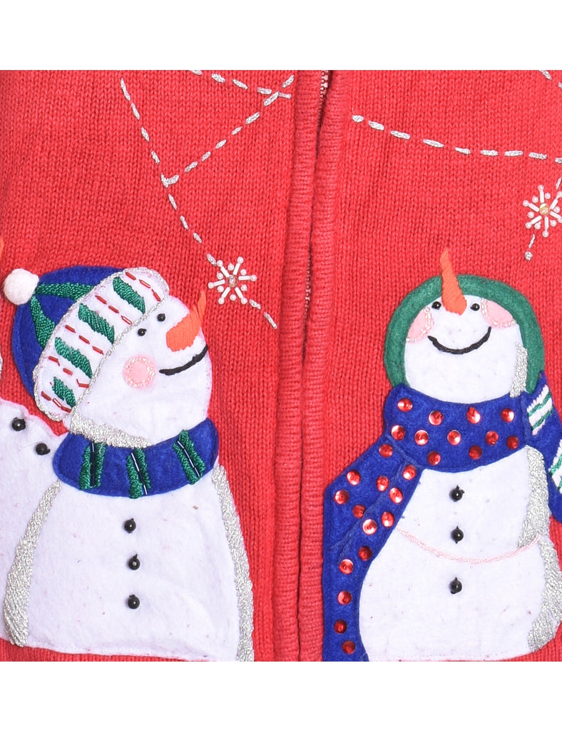 Snowman Christmas Cardigan - M