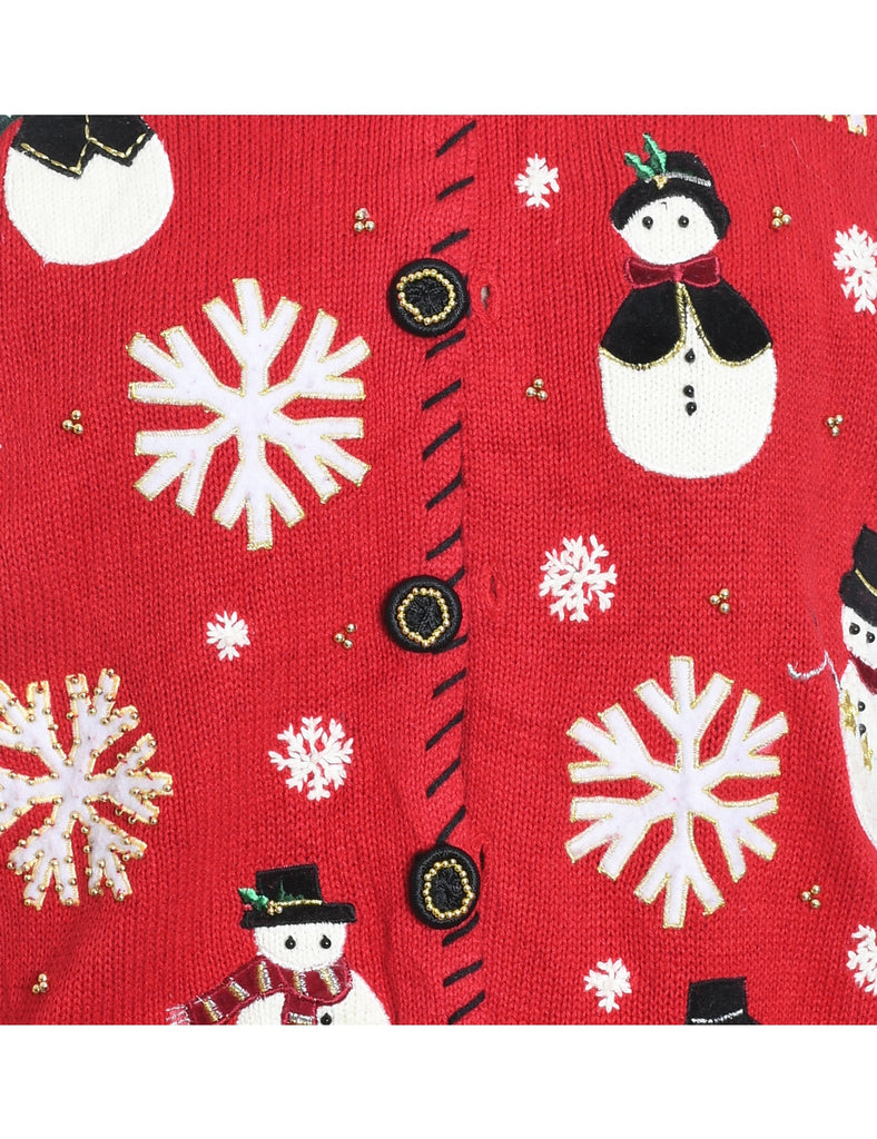 Snowman Christmas Cardigan - S