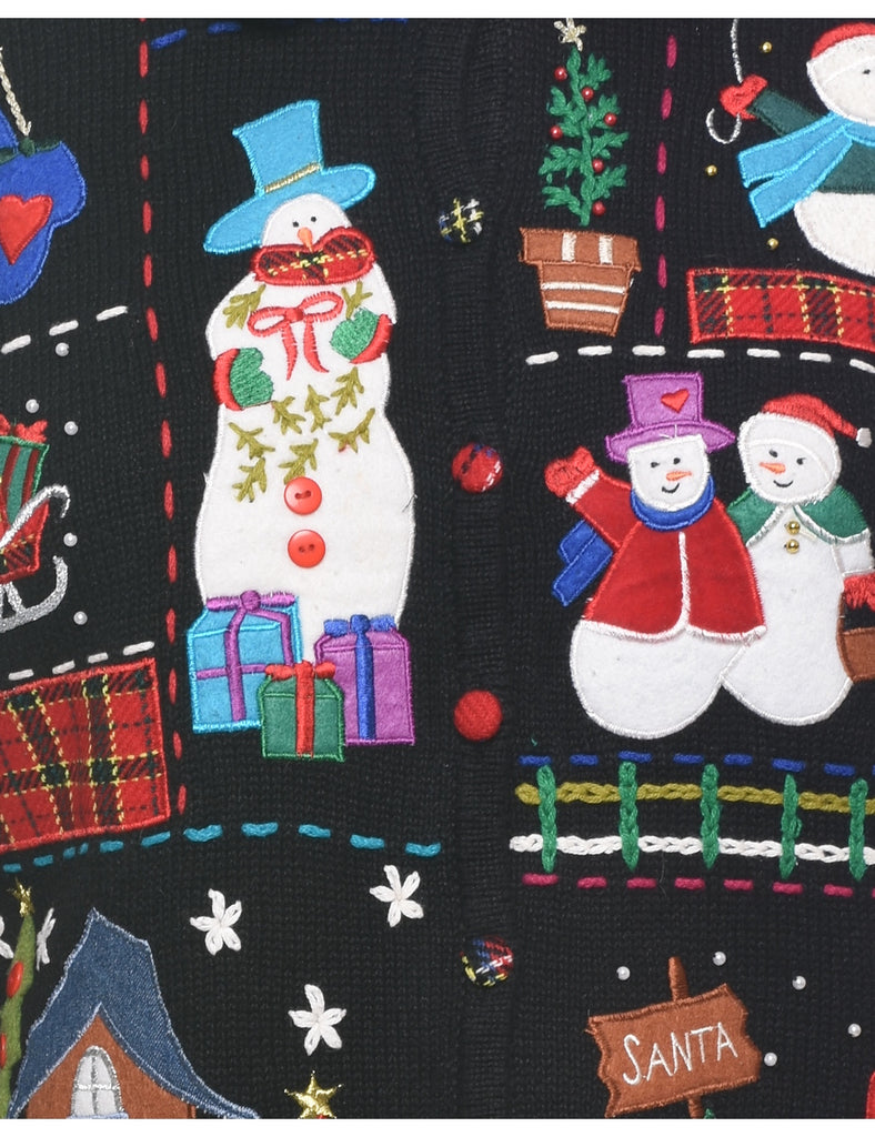 Snowman Christmas Cardigan - M