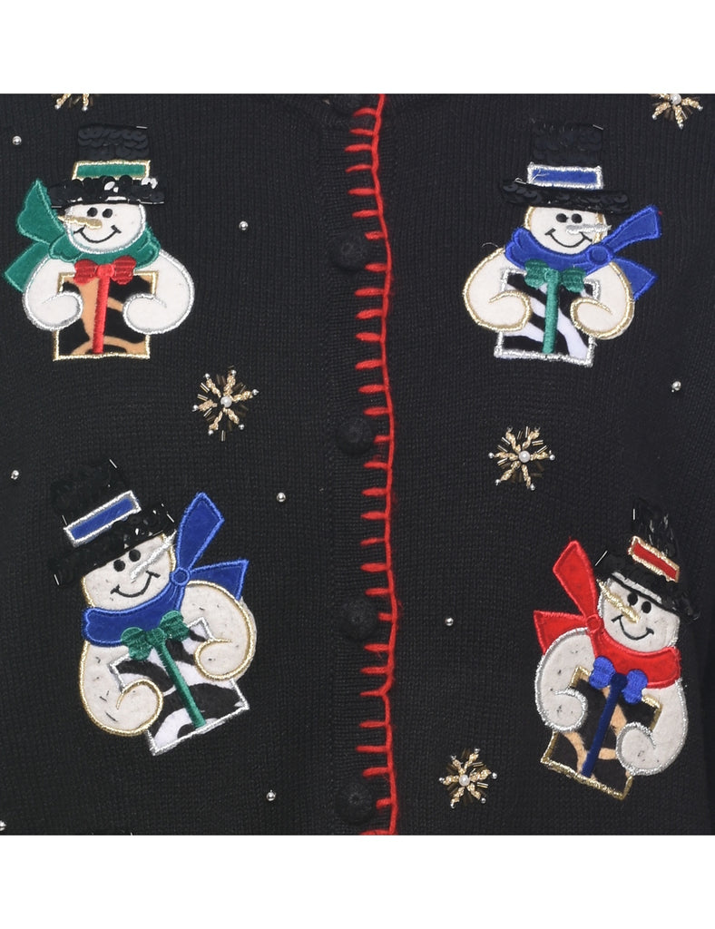 Snowman Christmas Cardigan - XL