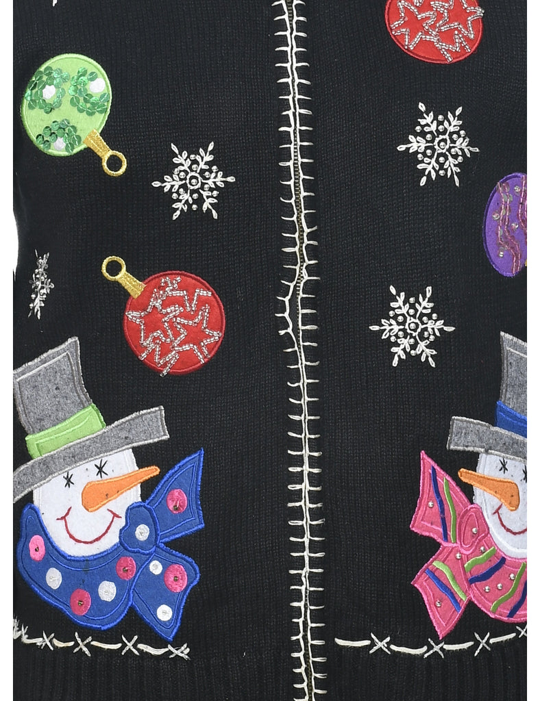 Snowman Christmas Cardigan - S