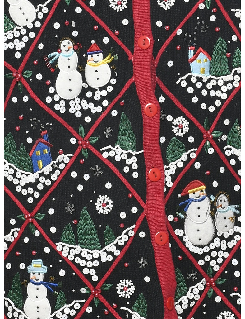 Snowman Christmas Cardigan - XL