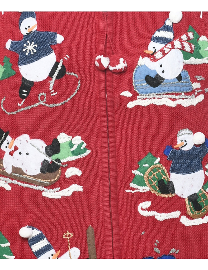 Snowman Christmas Cardigan - M