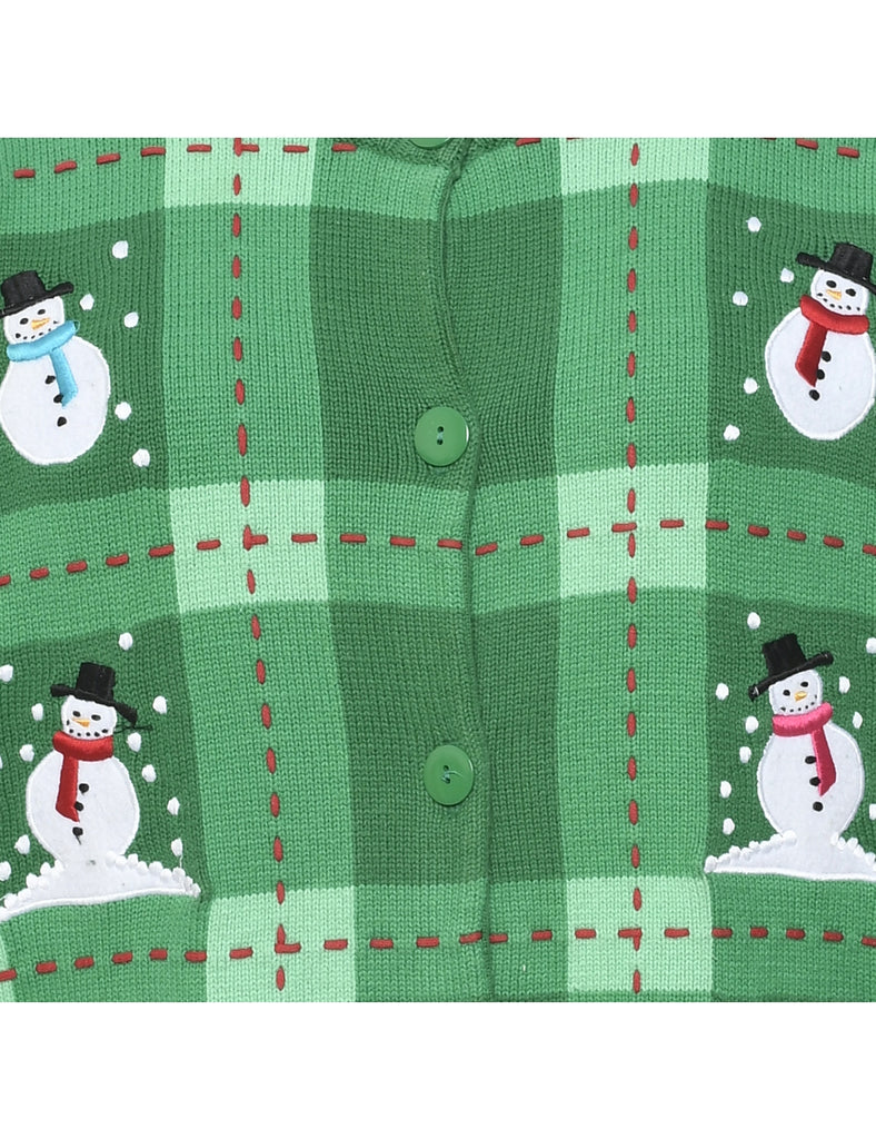 Snowman Christmas Cardigan - M