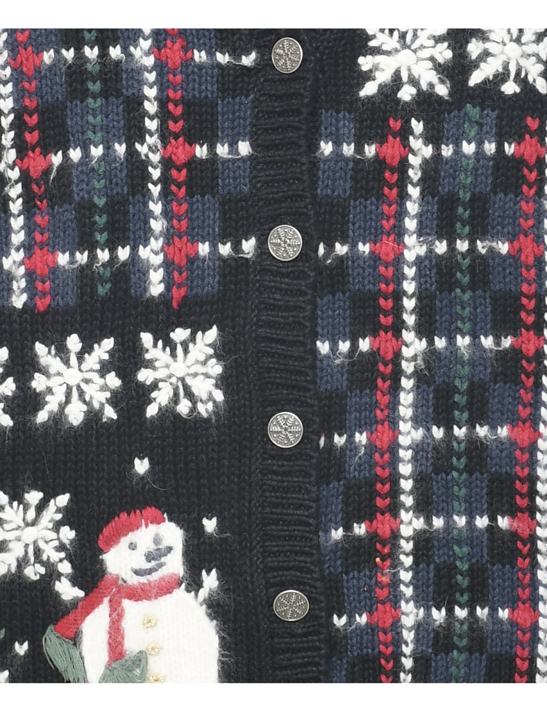 Snowman Christmas Cardigan - M