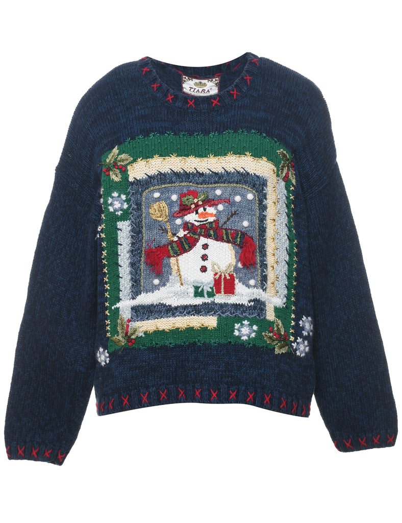 Snowman Christmas Jumper - L