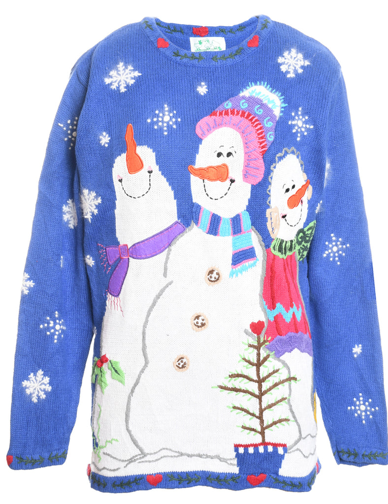 Snowman Christmas Jumper - M