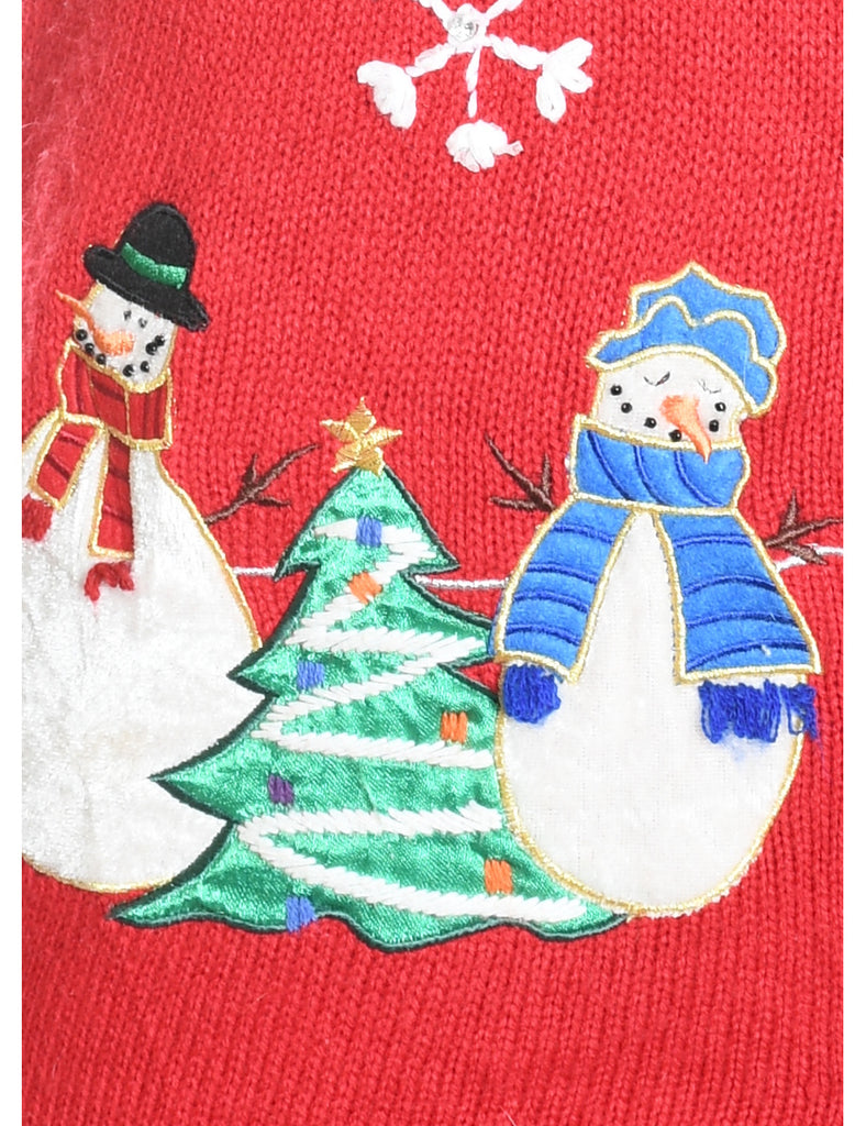 Snowman Christmas Sweater Vest - M