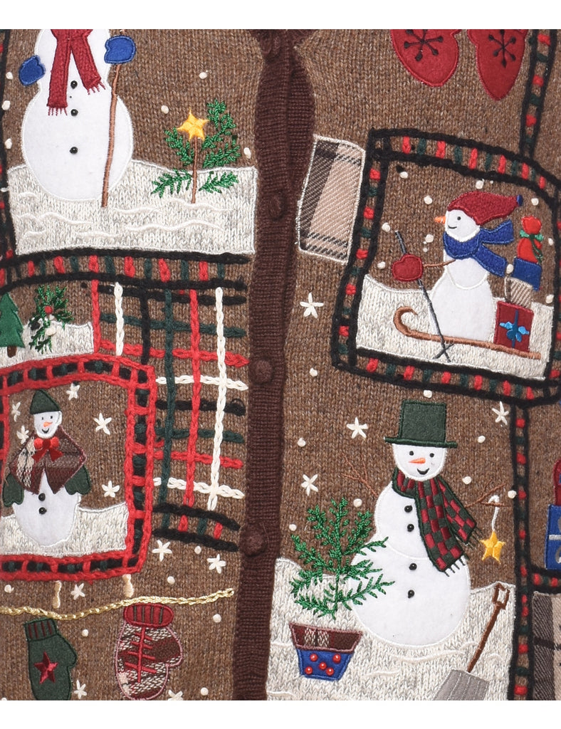 Snowman Christmas Sweater Vest - L