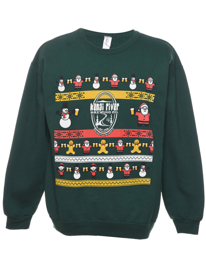 Snowman Christmas Sweatshirt - L