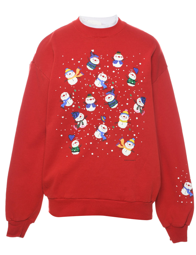 Snowman Christmas Sweatshirt - L