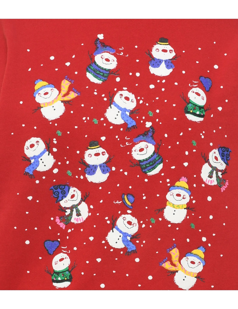 Snowman Christmas Sweatshirt - L