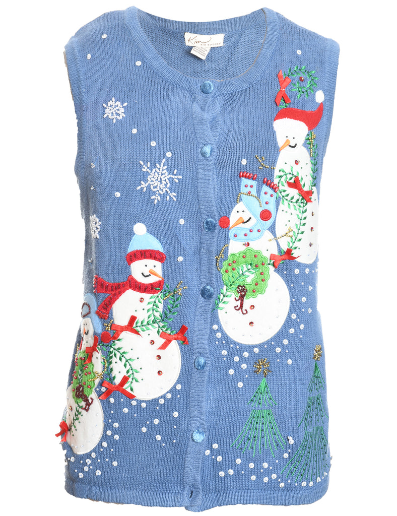 Snowman Christmas Vest - L