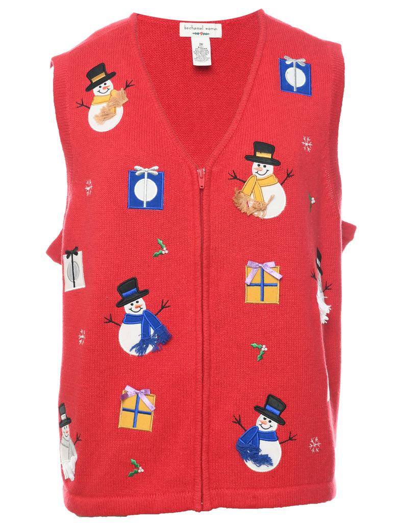 Snowman Christmas Vest - XXL