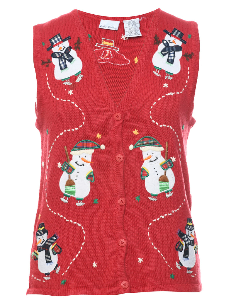 Snowman Christmas Vest - M