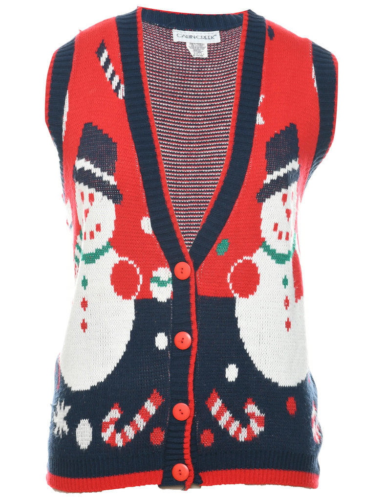 Snowman Christmas Vest - M