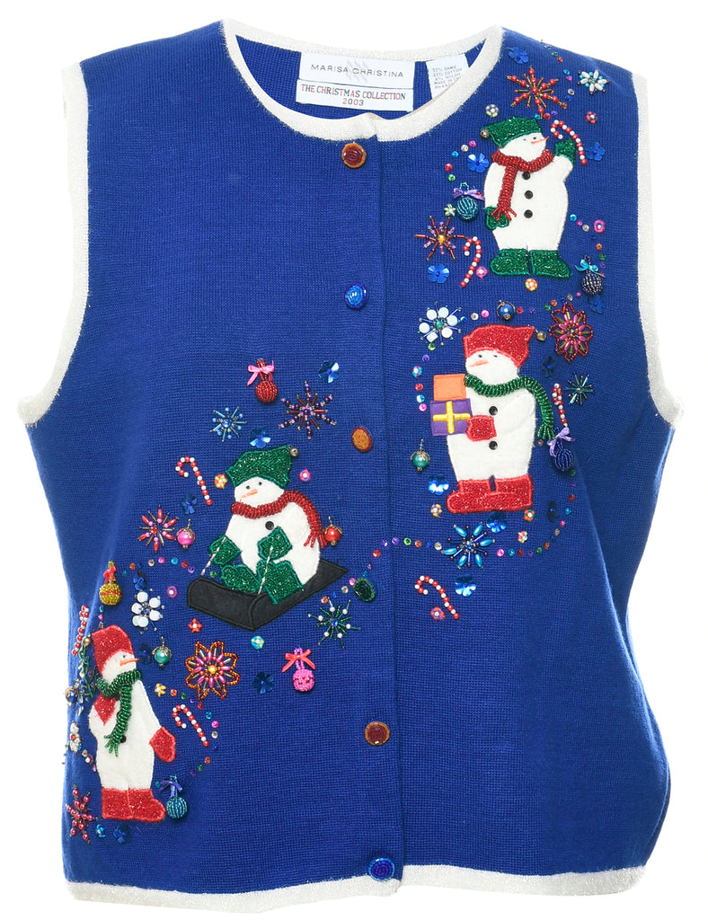 Snowman Christmas Vest - L