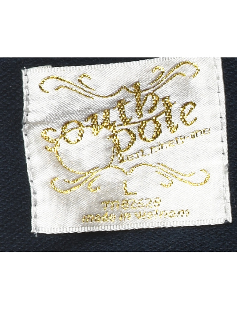 South Pole Navy & Gold Y2K Hoodie - L