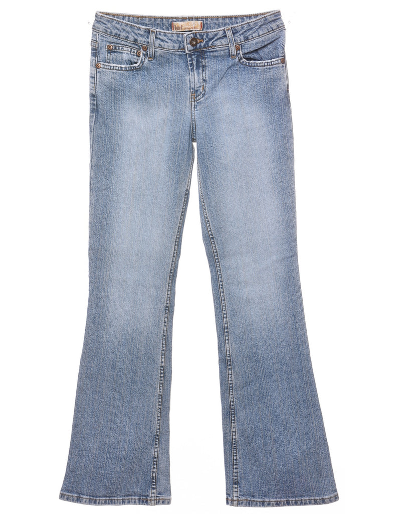 Stone Wash Low-Rise Flared Y2K Jeans - W28 L30