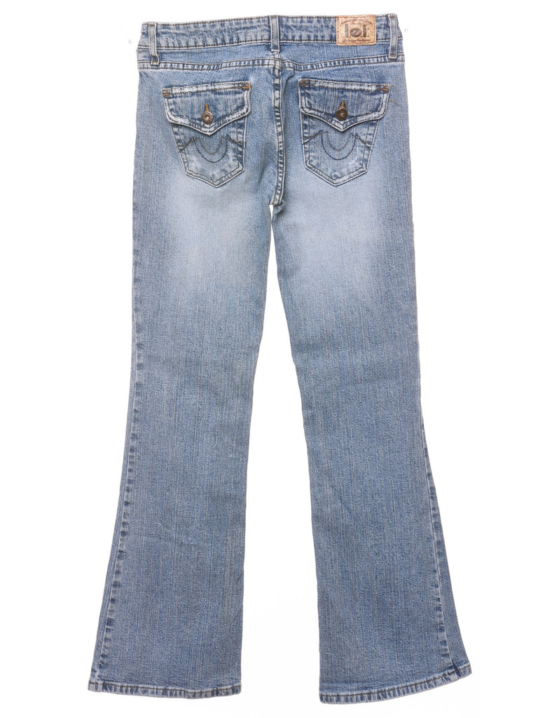 Stone Wash Low-Rise Flared Y2K Jeans - W28 L30