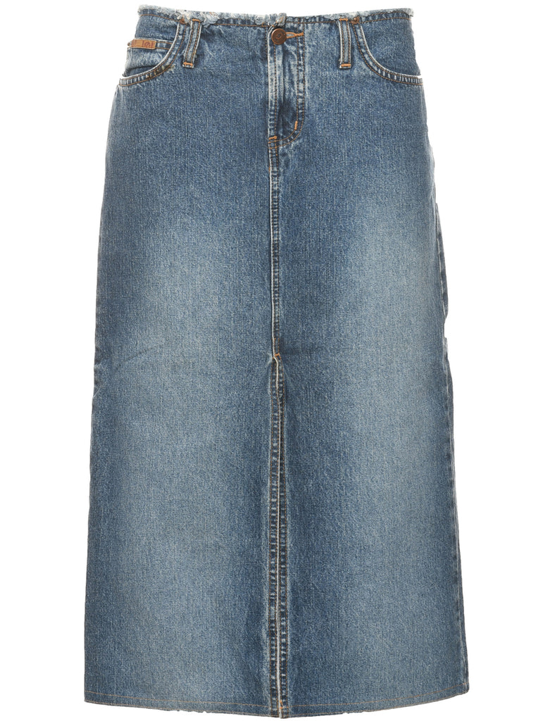 Stone Wash Y2K Denim A-line Skirt - L